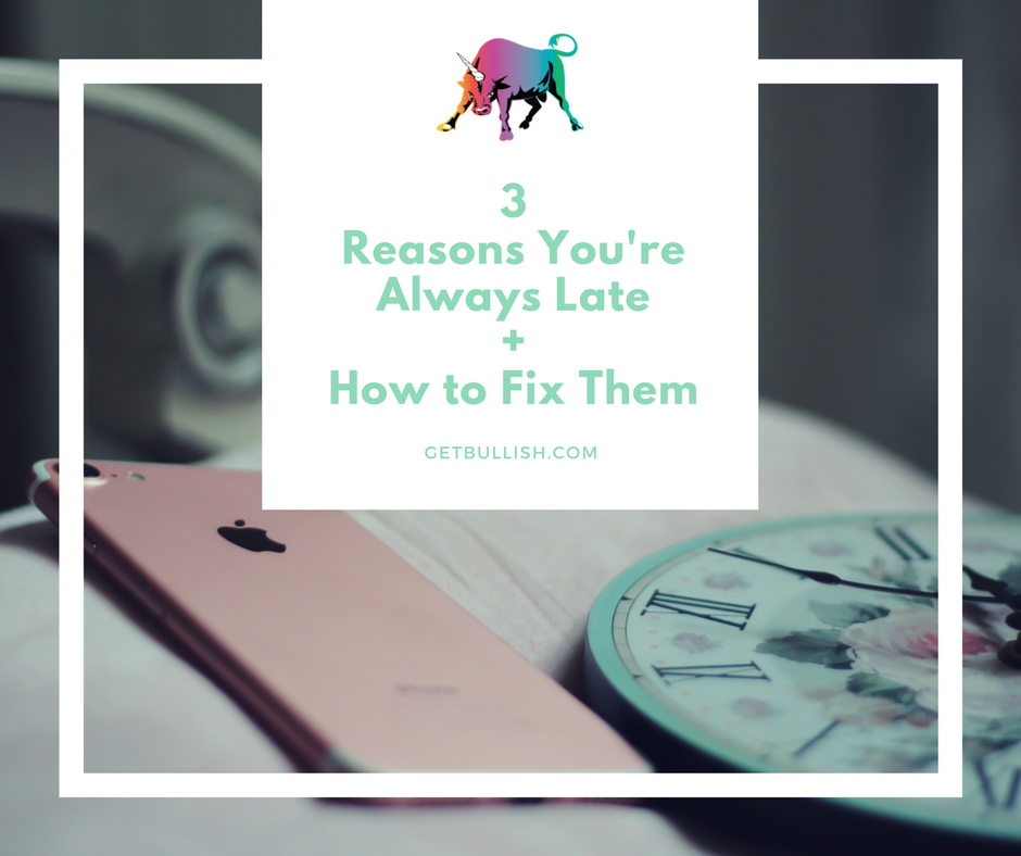 Three reasons you are always late and how to fix it - a Get Bullish Article by Jen Dziura