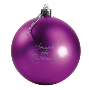 Smash the Patriarchy Christmas Ornament in Fuchsia